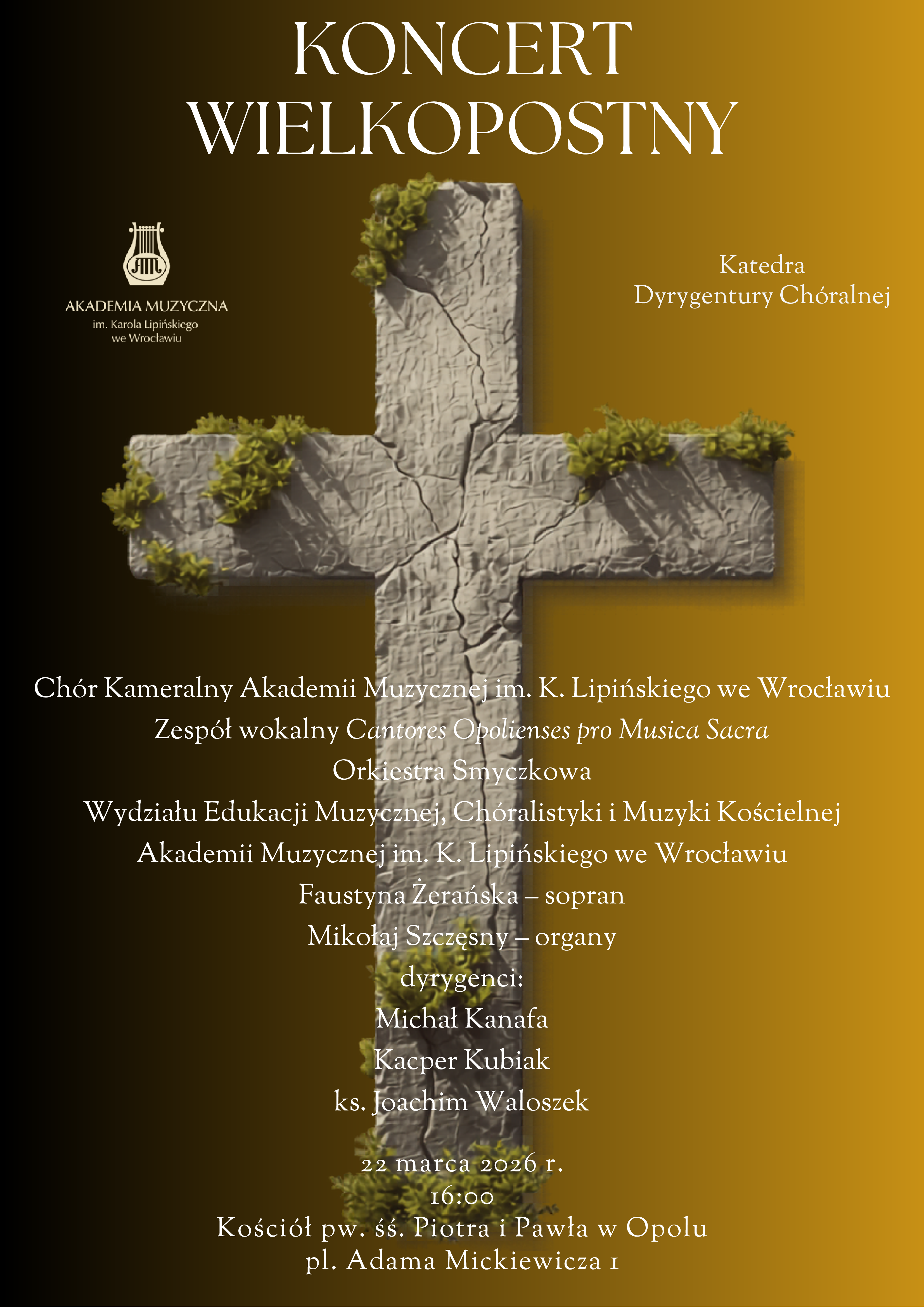 Serdecznie zapraszamy na tegoroczny Koncert Wielkopostny, który będzie miał miejsce 22 marca 2026 r. w naszej świątyni!